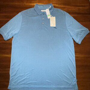 $118 NWT Tommy Bahama Island Zone Mens Bay Stripe Polo Shirt Seagrove Size LT/GL